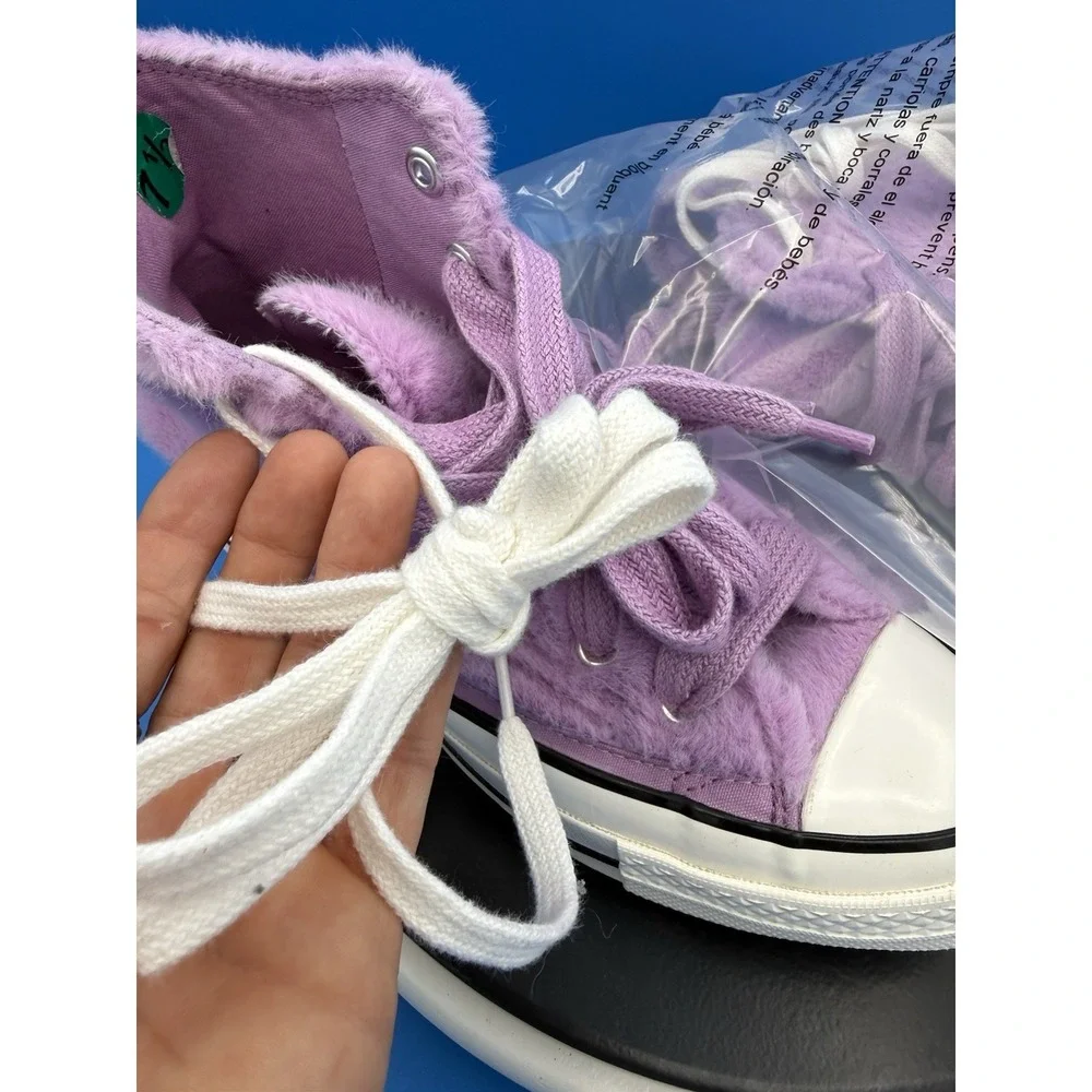 CONVERSE Chuck 70 Womens Sz 7.5 Faux Fur High Top Sneakers Amethyst Pink A13382C